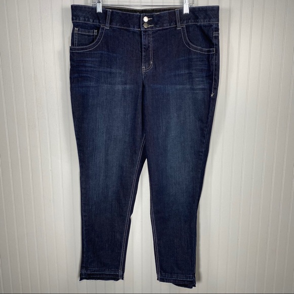 Lane Bryant Skinny Raw Hem Jeans 18 Short - Picture 1 of 5